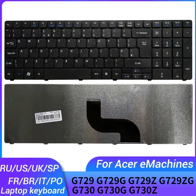 FOR ACER eMachines G729 G729G G729Z G729ZG G730 G730G G730Z Russian/US/UK/Spanish/French/Brazil/Portuguese/Italy laptop keyboard