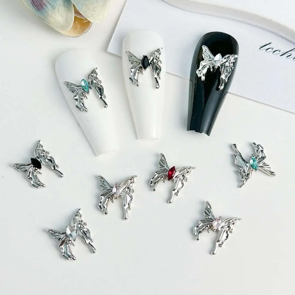 5Pcs/set Alloy Nail Charms Butterfly Nail Decorations Manicure Ornaments Metal Nail Art Drills Butterfly Nail Accessories