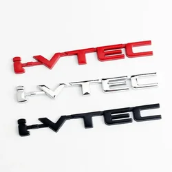 3D Metal Letters I VTEC Logo Rear Trunk Tailgate Emblem Badge Sticker For Honda Civic Accord City Jazz CRV Insight Decals