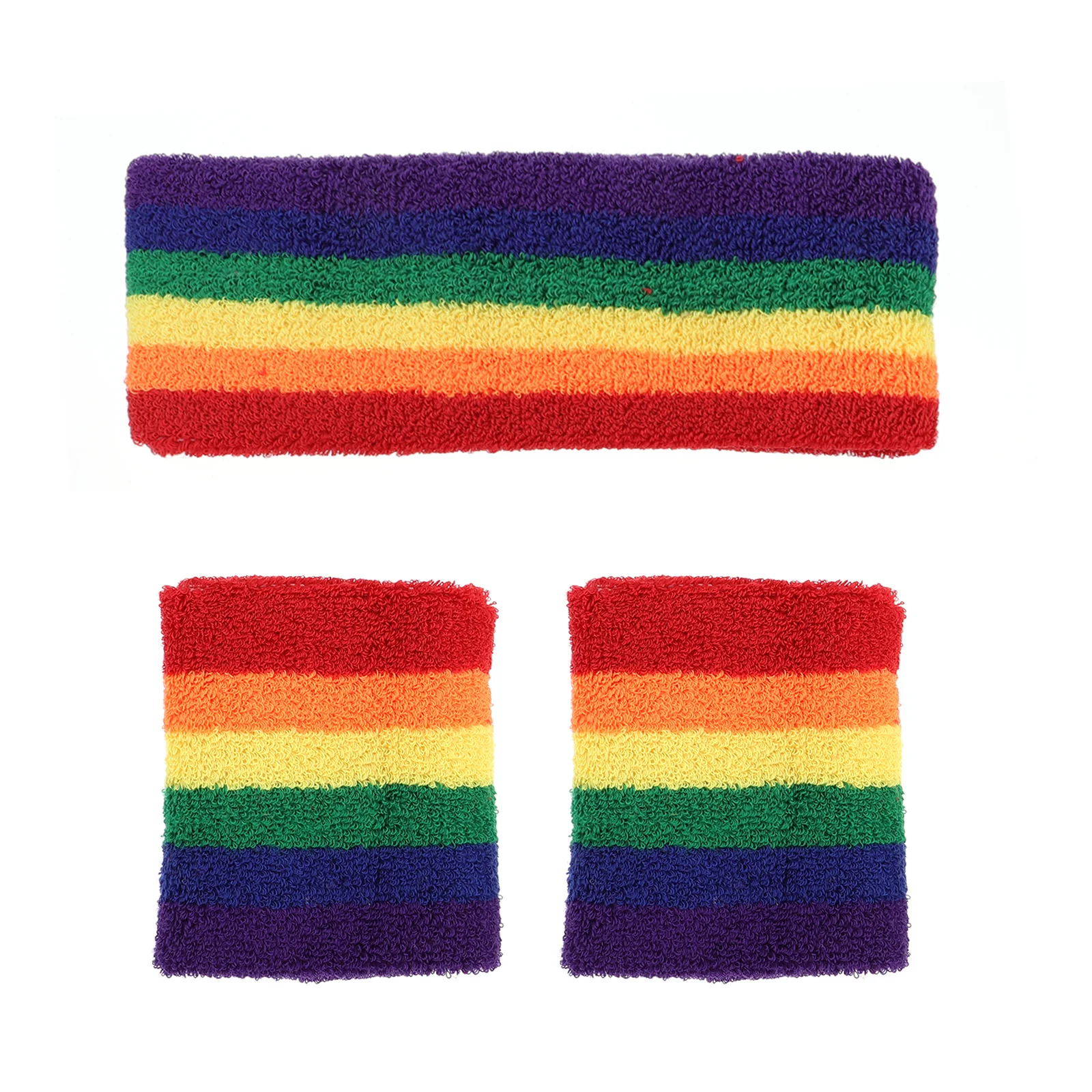 

1Set Sports Headband Wristband Lithe Cotton Sweat Absorbent Elastic Fitness Bands for Outdoor Exercise Sports Accessories