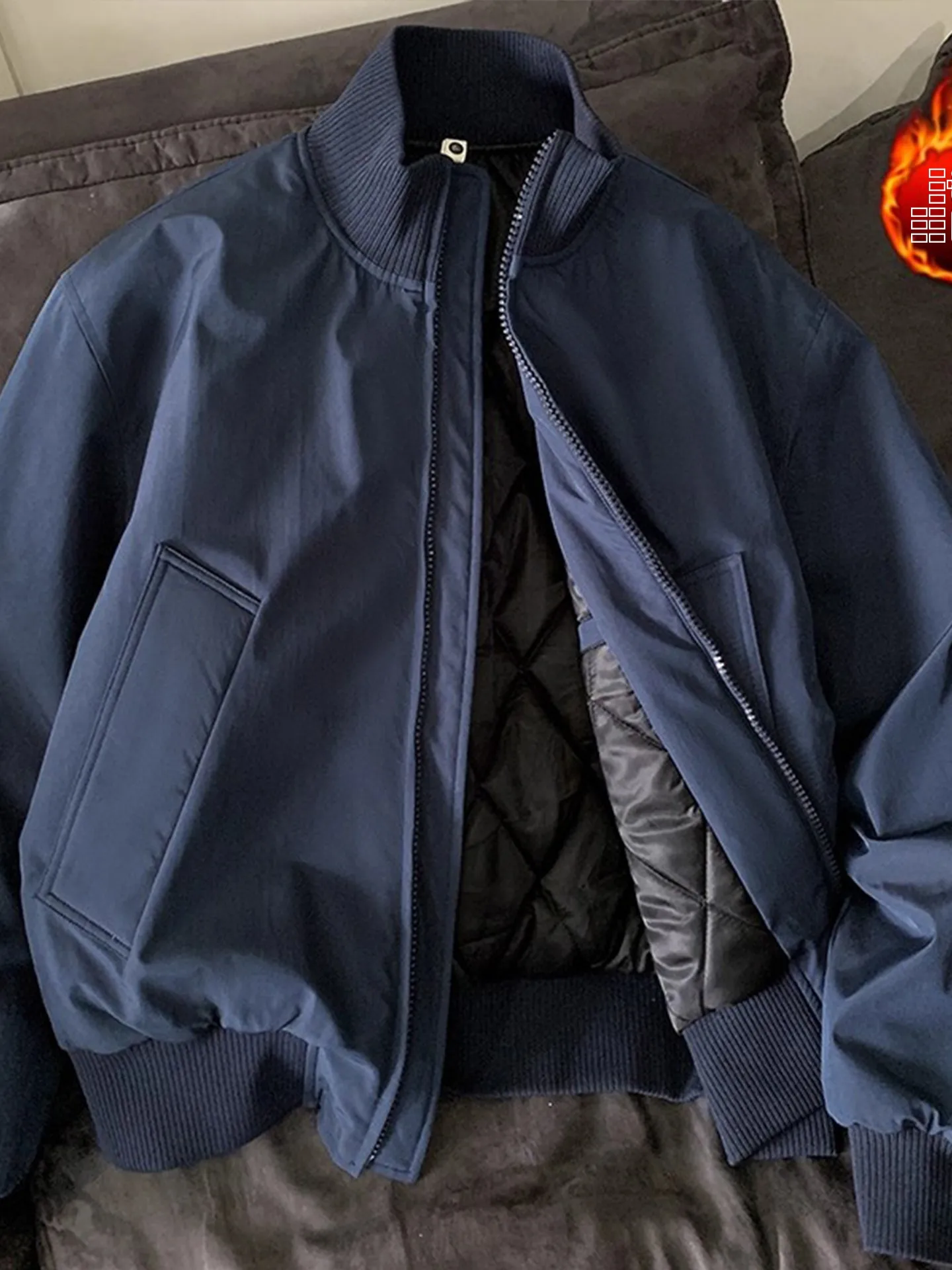 

Утепленная зимняя куртка-бомбер для мужчин, хлопковая стеганая летная куртка с воротником-стойкой, бейсбольная куртка, верхняя одежда, защита от холода, повседневная одежда