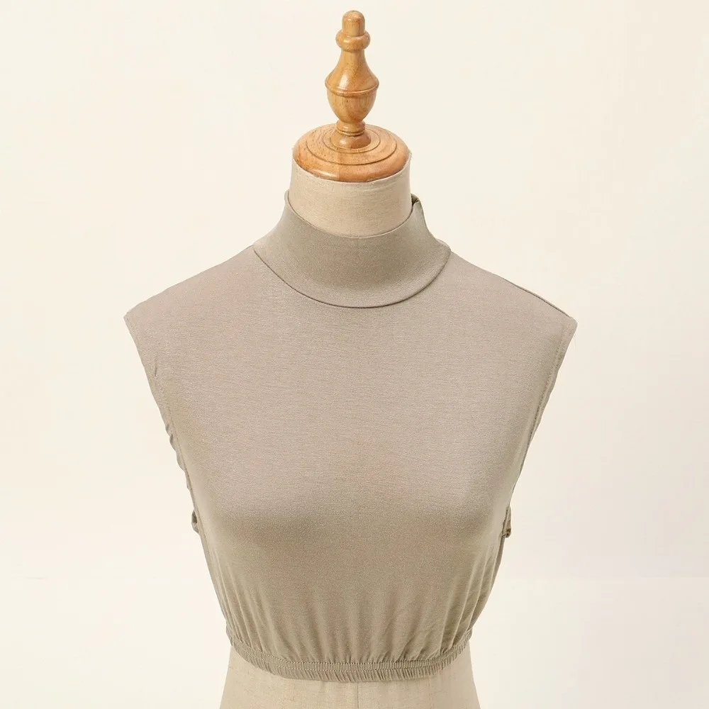 

Vintage Solid Color False Collar Detachable Design Mock Top Style Mock Half Top Loose Hem Detachable Collars for Women
