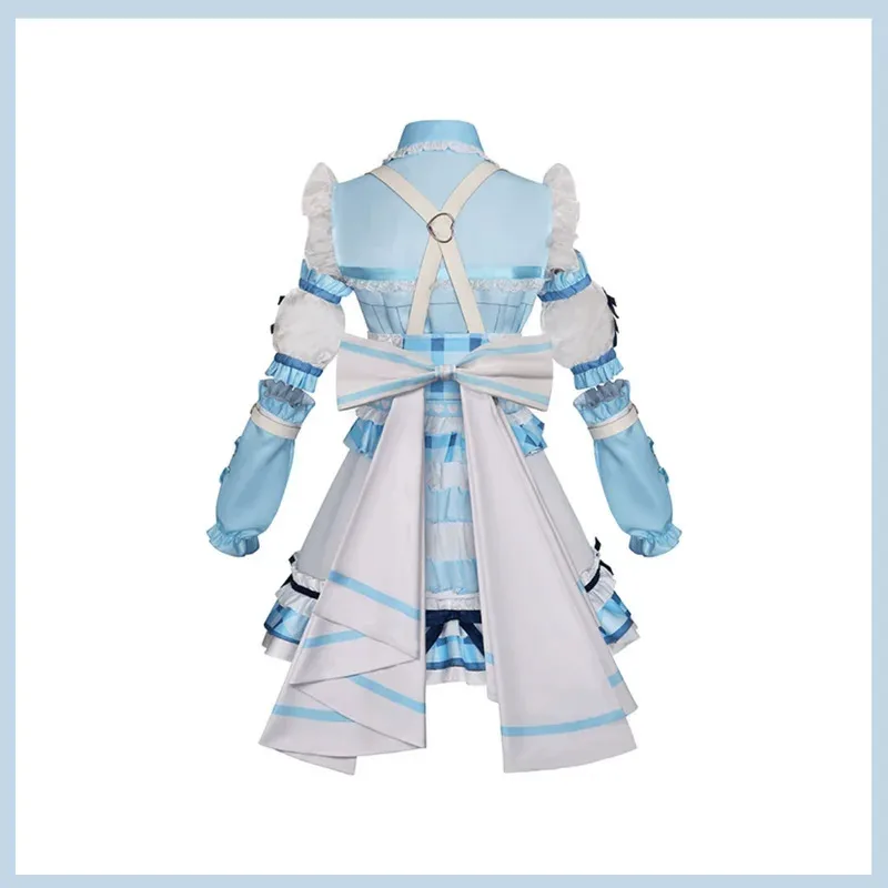 Anime BanG Dream Kurata Mashiro Cosplay Costume Blue and White Lolita Skirt Princess Dress Wig Woman Sexy Birthday Party Suitx;2