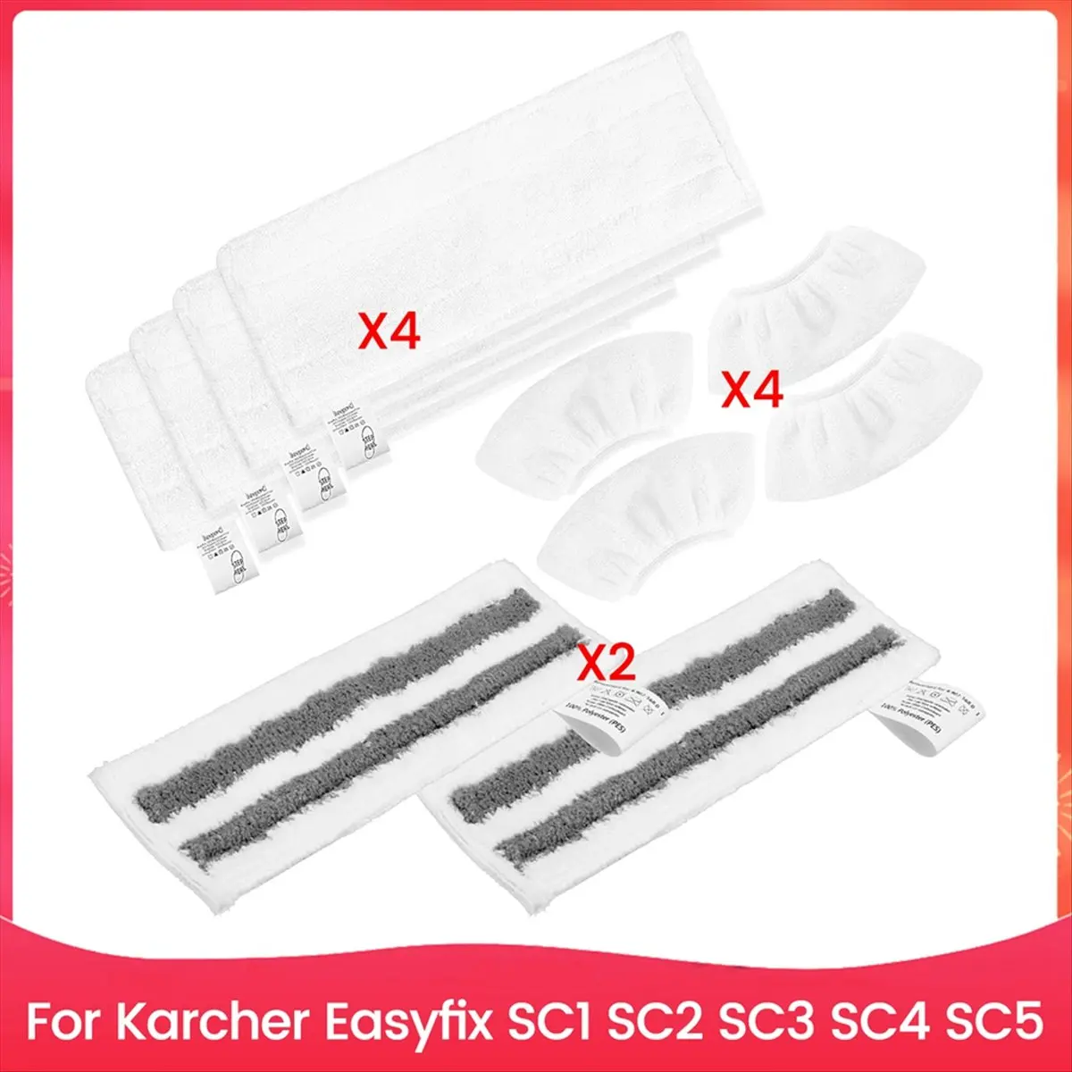 【Newest AT03】Microfibre Cloth Set for Easyfix SC1 SC2 SC3 SC4 SC5 Steam Cleaner Accessories, Washable Microfibre Cover