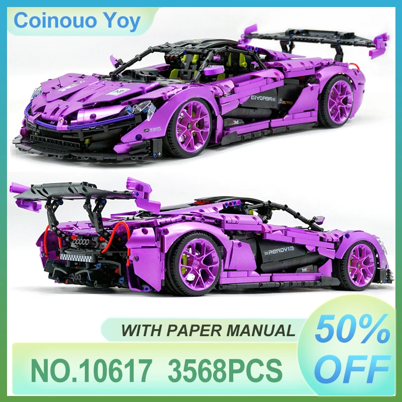 

P1 GTR MOC 10617 Гоночный автомобиль 1:8 Модель здания Супер спортивный автомобиль Блоки Скоростные кирпичи Высокотехнологичная игрушка «сделай сам» Рождественский подарок для мальчиков и детей