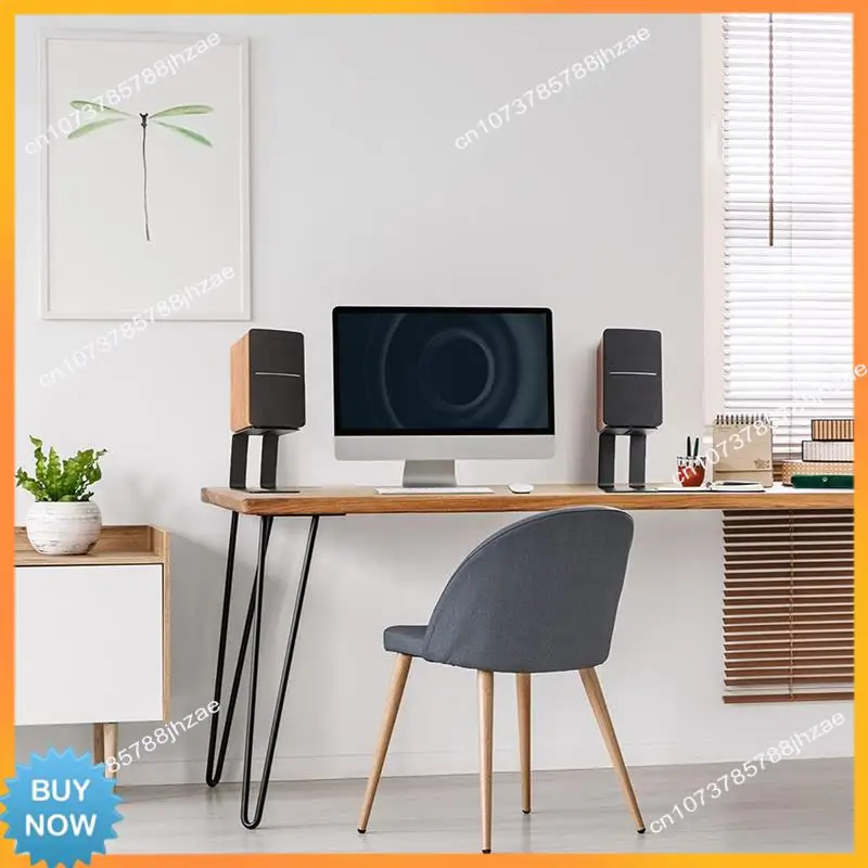 A10R Desktop Speaker Stand Universal Durable Anti-Slip  Speakers Metal Holder +Vibration Absorption Pads 1 PCS