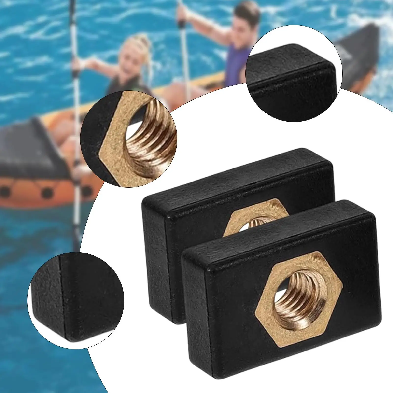 Slide Rail Nut Kayak Slide Track Nut Mounting Base M6 Hardware for Kayak Motor Mount Accessories
