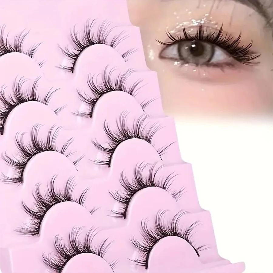 5 pairs of thick and natural sunflower false eyelashes, suitable for beginners to repeatedly use eyelashes