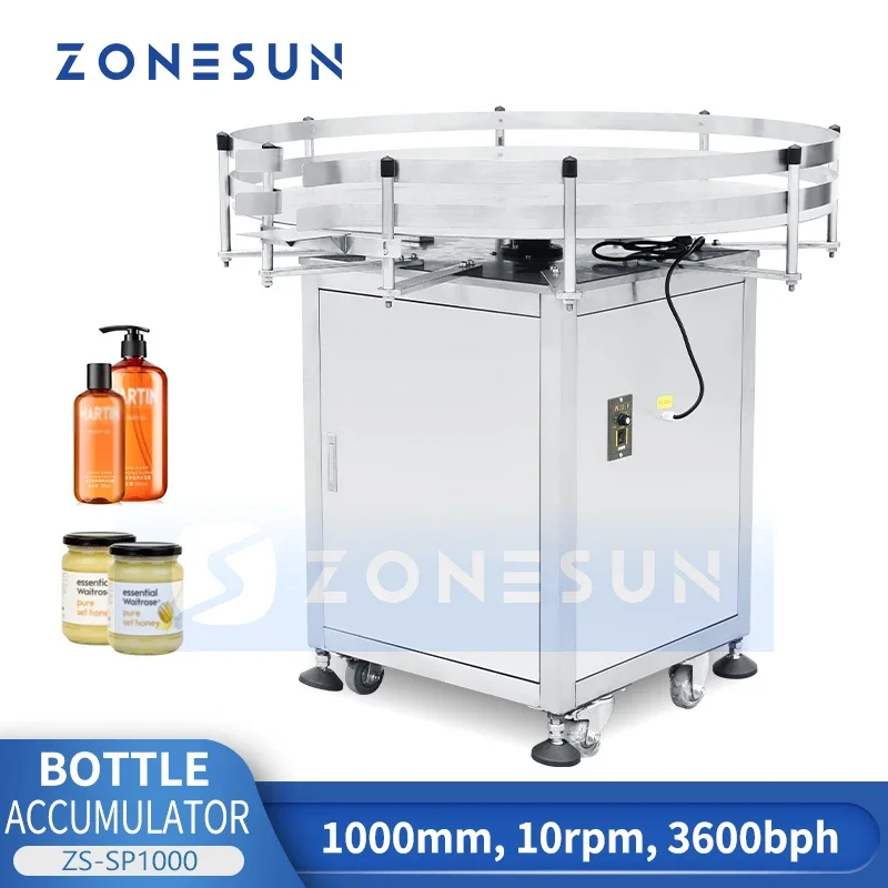 ZONESUN Automatic Rotating Plastic Glass Round Bottle Unscrambler Sorting Turntable Machine Unscramble  ZS-SP1000