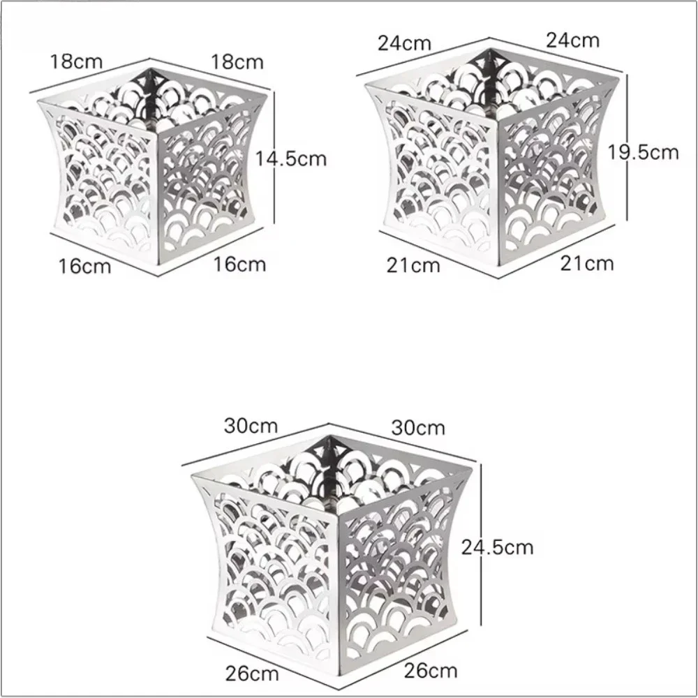 

premium tea cake decoration tools square glass buffet display stand hotel dessert buffet airline catering equipment