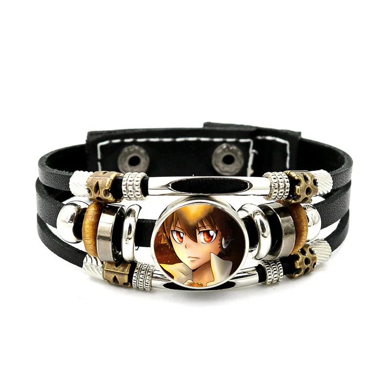 Neuer HITMAN REBORN! Tsuna Sawada Gokudera Hayato Armband mit hochwertigem Anime-Druck, vielseitiges, schlichtes Retro-Armband für Studenten. – Detail 4
