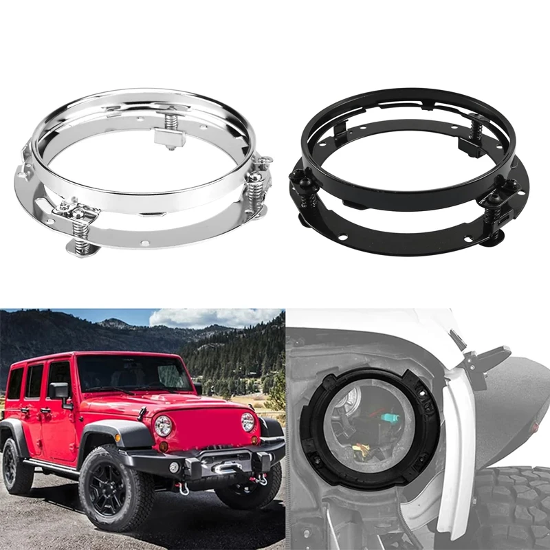

7" Inch LED Headlight Ring Mounting Bracket For Jeep Wrangler JK Suzuki Samurai Car For Harley Softail Touring FLD Motorcycle