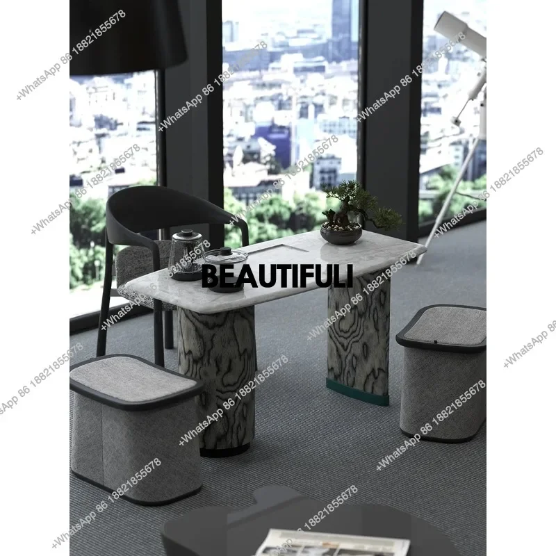 D80 Solid wood office tea table and chair combination tea table small apartment household exquisite small tea table