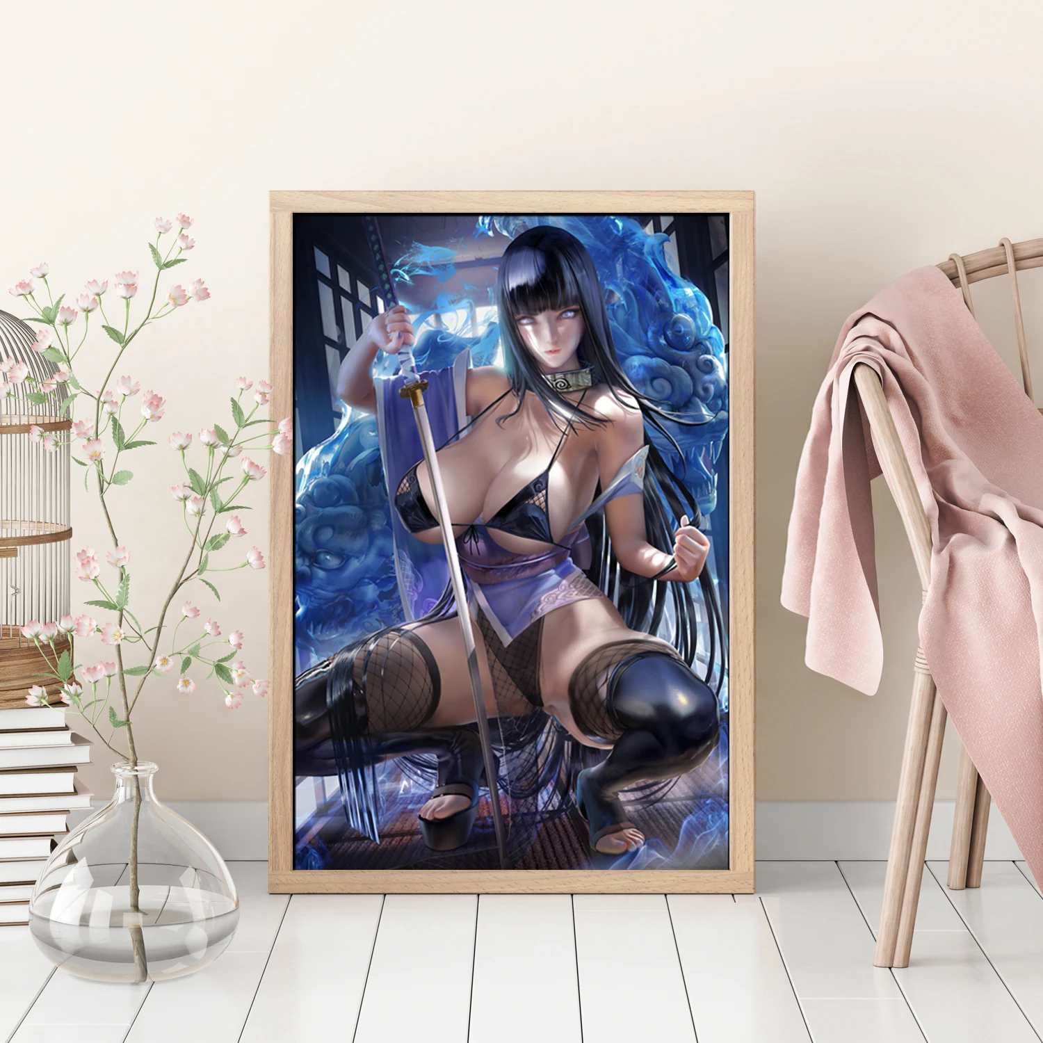 Japanese Animation Game Canvas Poster Hyūga Hinata Sexy Large Wall Art Decorative Painting Haruno Sakura Wall Decor