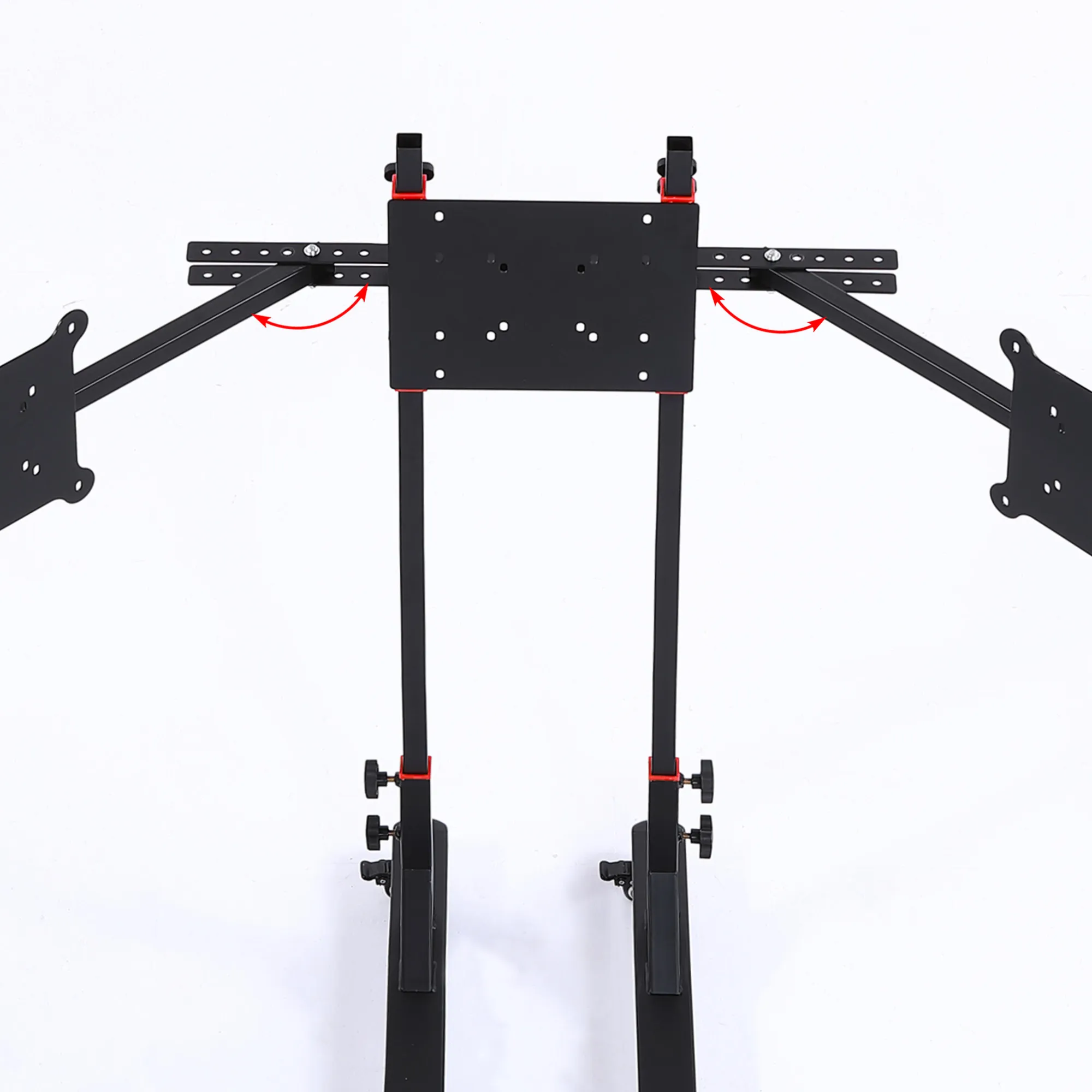 Racing car three-screen bracket LCD screen floor hanger with scroll wheel removable TV monitor