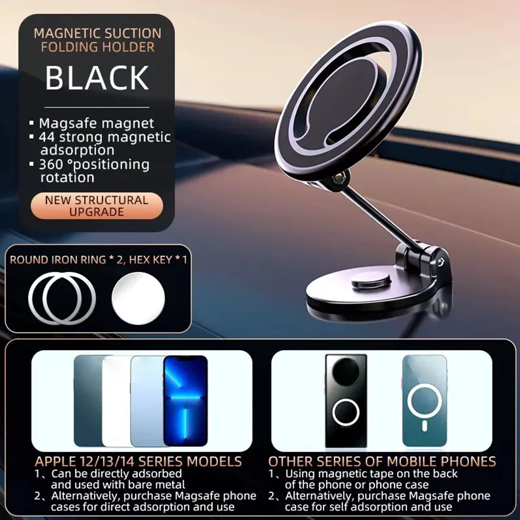 1080 magnetische auto mobiele telefoon houder magneet auto beugel mount mobiele smartphone ondersteuning in auto voor iPhone 15 14 13 Samsung Xiaomi