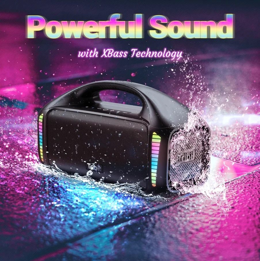 Tribit Portable Bluetooth Speaker 90W StormBox Blast Outdoor Wireless Speaker IPX7 Waterproof Party Camping Speaker 20H Playtime