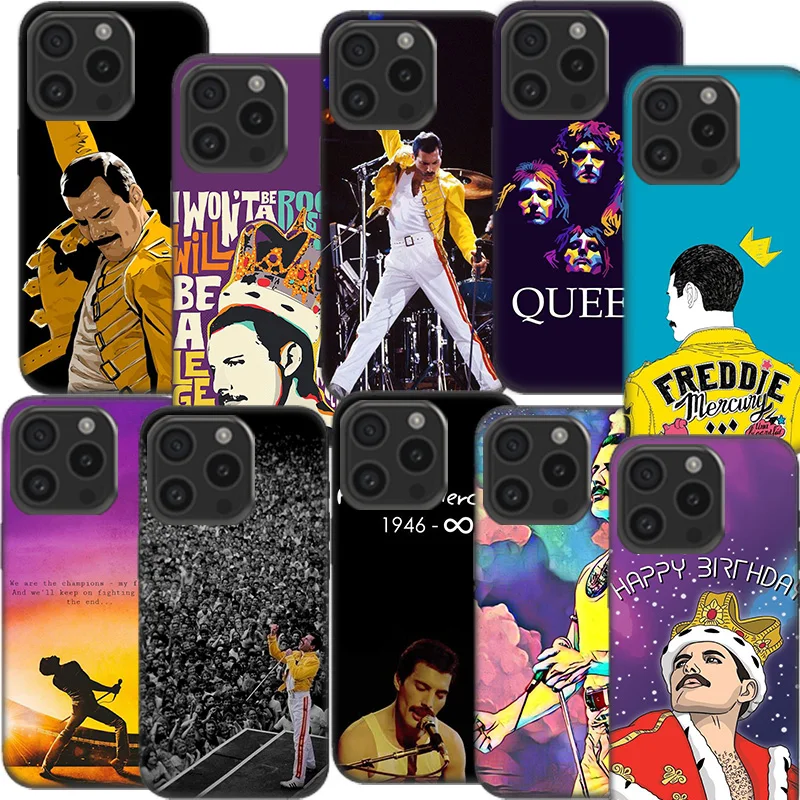 Rock Funky Freddie Mercury Queen Clear Phone Case For Aplee iPhone 12 13 Mini 14+ 15 Plus 16 Pro Max Cover 11 Pro X XS Max Coque