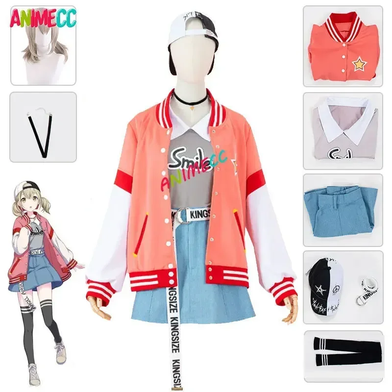 

ANIMECC in Stoack S-3XL Azusawa Kohane Косплей Костюм Парик Проект Sekai Красочные сценические наряды для Хэллоуина для женщин