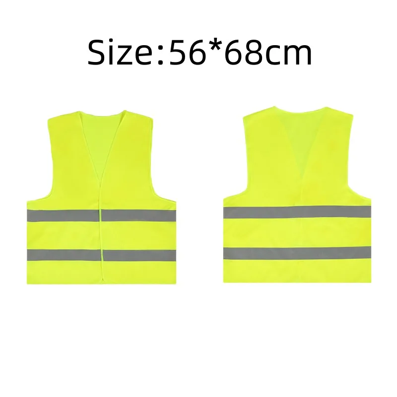 High Visibility Yellow Vest Reflective Safety Workwear for Night Running Cycling Man Night Warning Working Clothes Fluorescent