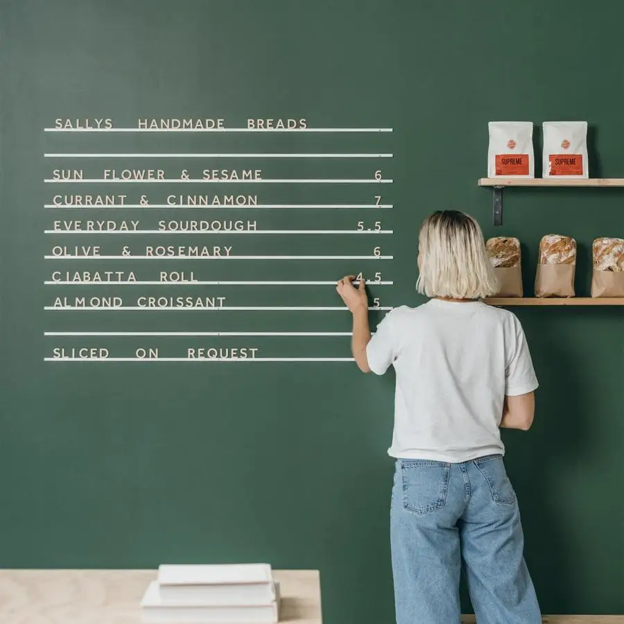 

2025 Baker Menu Board Cafe Menu Line Magnet Wall Board Magnetic Letter Board