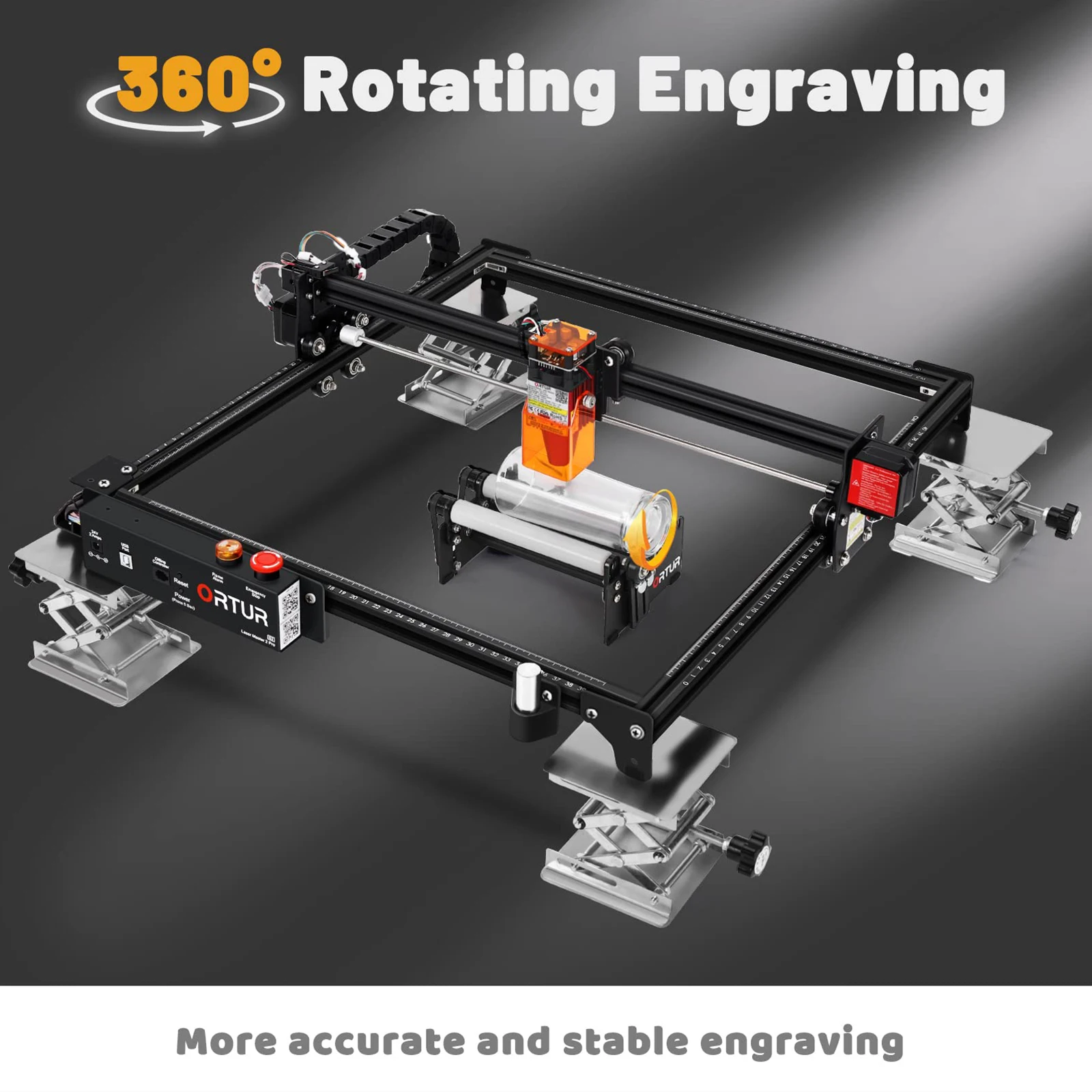 ORTUR (YRC2.0) Rotary Laser Bussiness Machine Y-axis Rotary Roller Engraving Module for Engraving Cylindrical Objects Cans