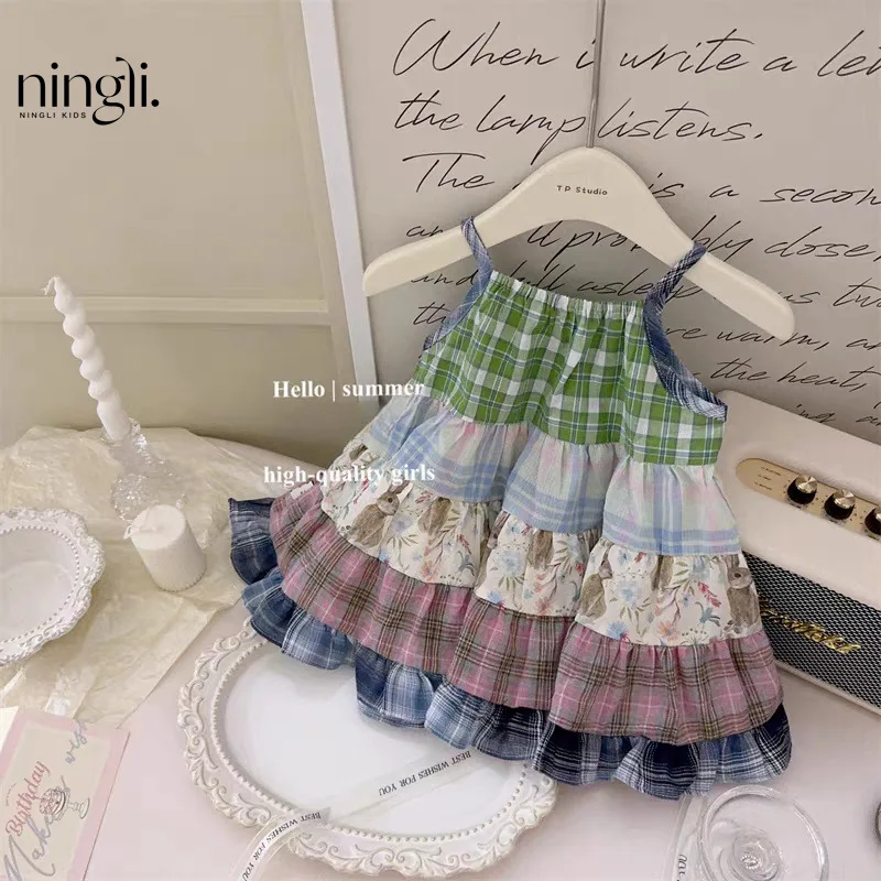 

Children's Clothing Miss Rabbit's Garden Lucky Rabbit Skirt Female Treasure Fashion Retro Patchwork Bohemian Style Suspender Ski