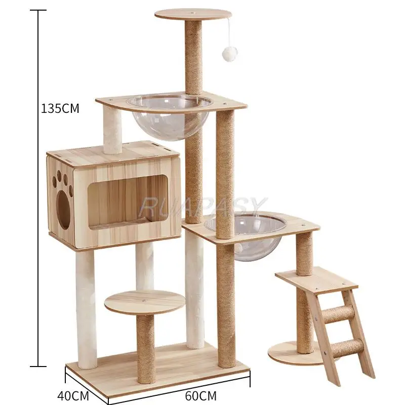 Cat Tower Climbing Toys Climber Tree Post Shelves Multi-layer Platform Super Large Cat Tree Toy Condo Cat Tree Floor to Ceiling