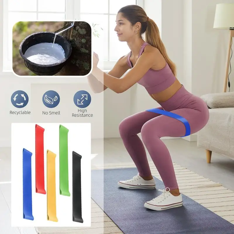 

5pcs Stretch Bands For Exercise Stretching Workout Bands Indoor Fitness Pilates Accessory Women Men Yoga Straps For Stretching