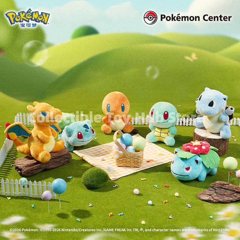 Оригинальный набор плюшевых кукол Pokemon Center: стартовые покемоны Канто (Бульбазавр, Айвизавр, Венузавр, Чармандер, Чаризард) — коллекционный аниме-подарок для фанатов