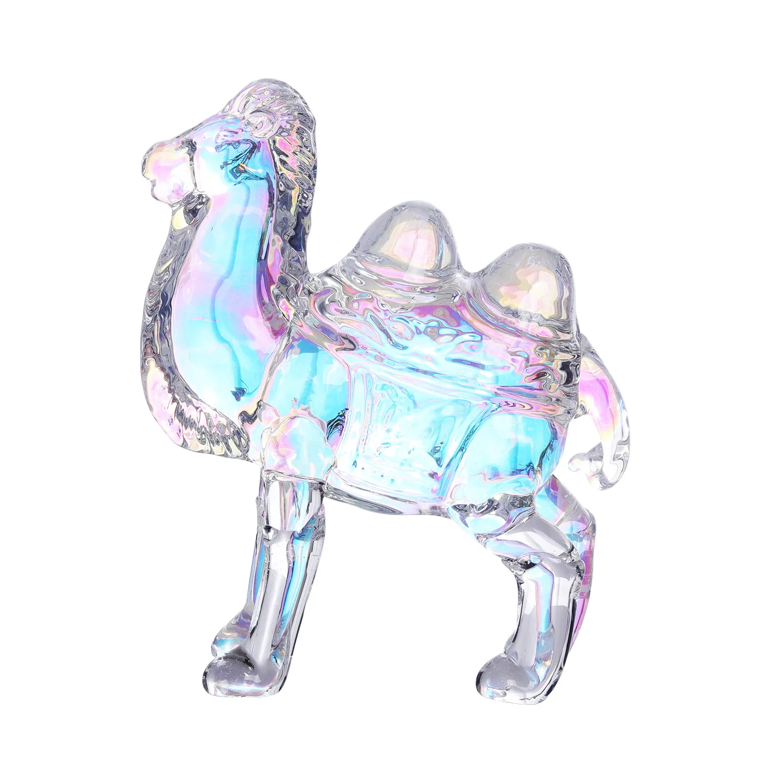Hand-Carved Crystal Camel Sculpture - Decorative Miniature Pony Statue Healing Stone Figurine for Home Decor