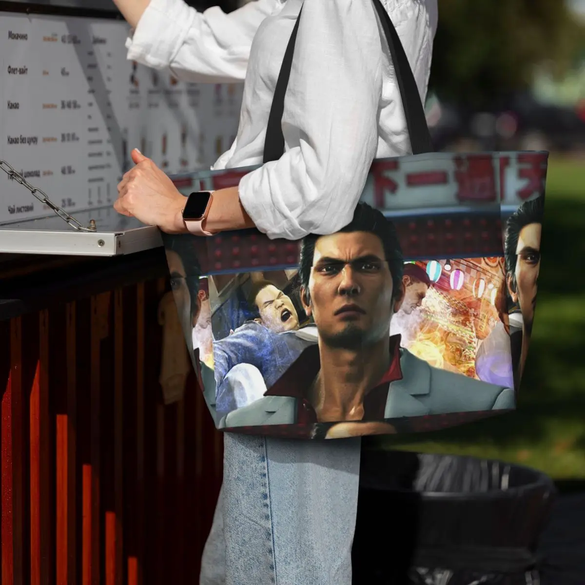 

Welcome To Kamurocho Kiryu Kazuma Beach Tote Bag Sport Gym Yoga Duffle Large Tote Bag Women Travel Bag Fitness bag