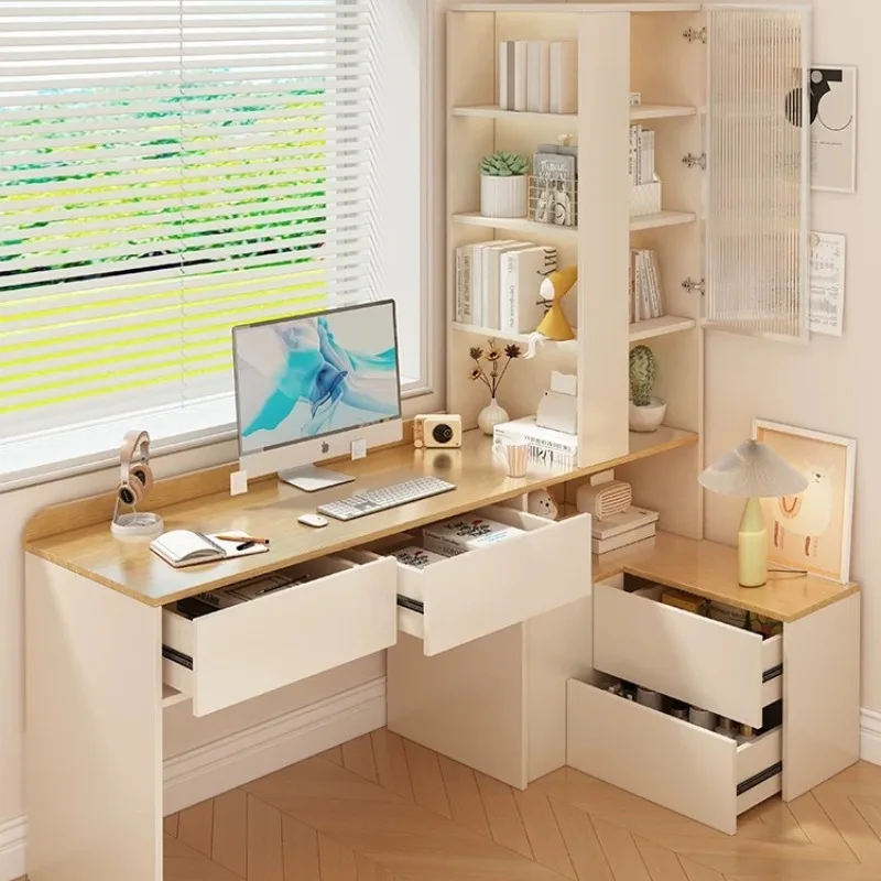 

Desk bookshelf small apartment household computer desk combination bedside table