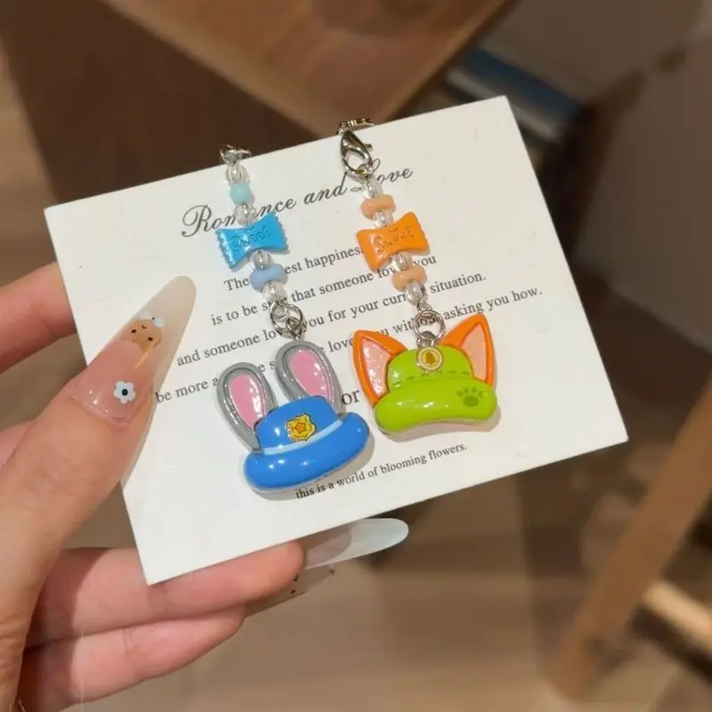 أنيمي Zootopia نيك وجودي زوجين سلسلة هواتف محمولة الديكور المفاتيح الفتيات حقيبة مدرسية محمولة قلادة لعبة هدايا العيد #6