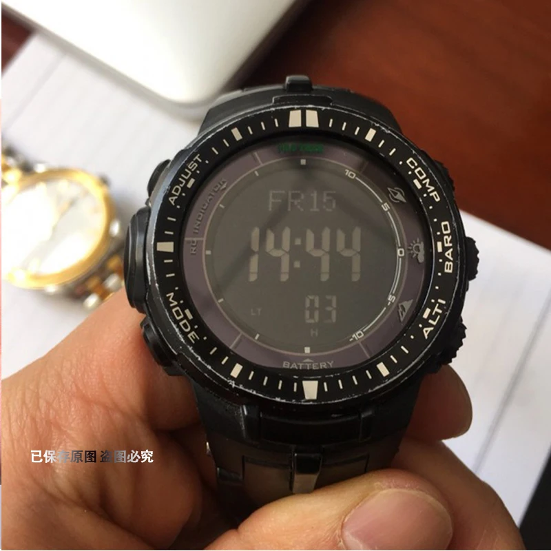 สายนาฬิกาเรซินเหมาะสำหรับ Casio PROTREK PRG 300 PRW 3000 3100 6000 6100Y อะไหล่สำหรับผู้ชายสายรัดข้อมือยางสีดำ