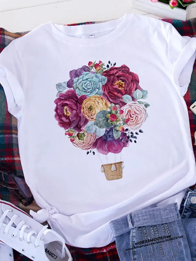 

Women's PLUS-size printed short-sleeved T-shirt, loose and casual, soft, comfortable and breathable, outdoor sports