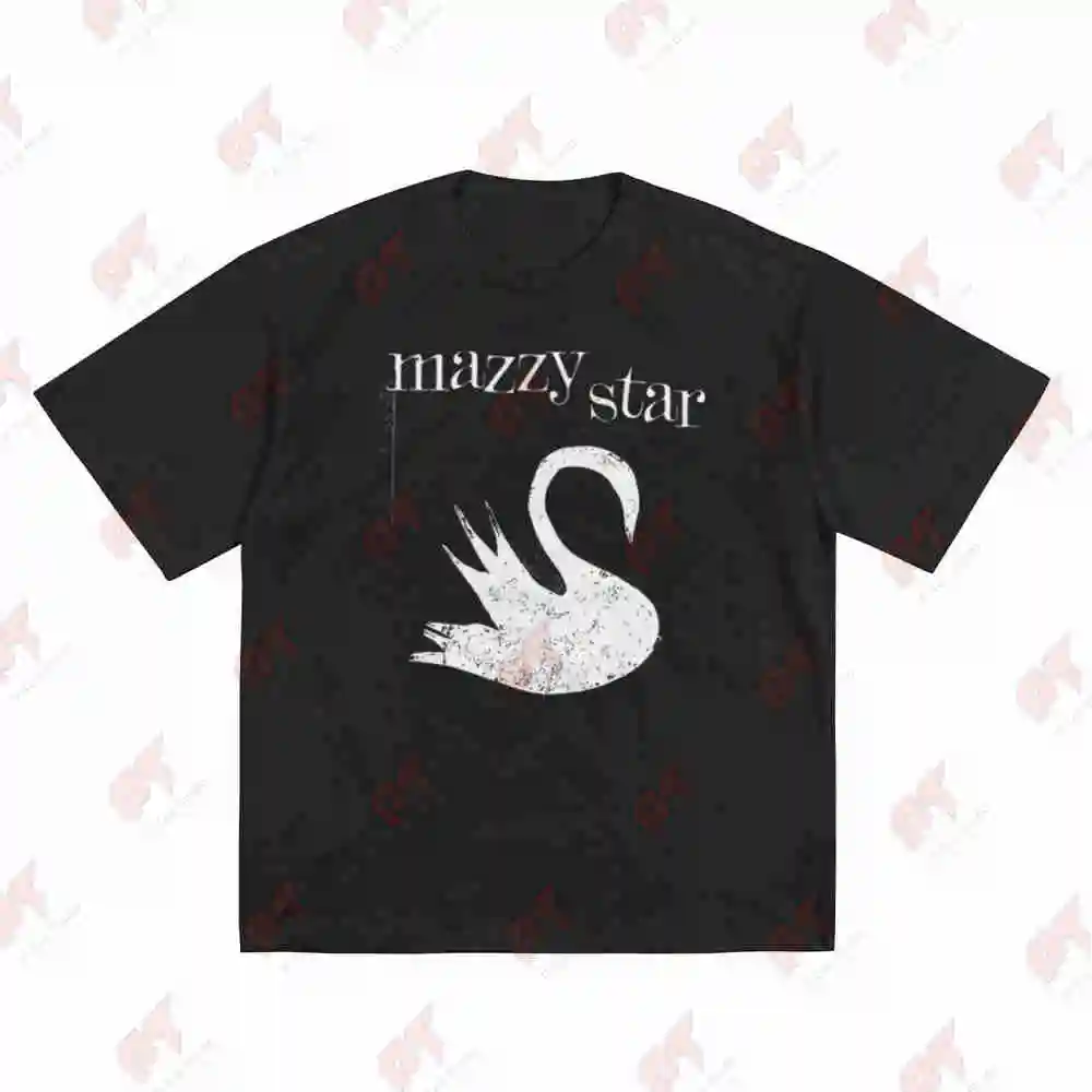Mazzy Star Swan Logo Vintage 90s Band Short Sleeve Tee 100% Cotton T-Shirt