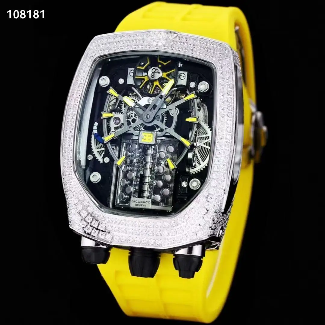 Sixteen bar engine mechanical watch men's limited edition watch watches for men ساعات يد للرجال luxury watch