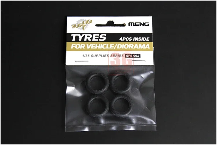 MENG Scenario Model Accessories SPS-001 Rubber Tires 4 Pack 1 1/35