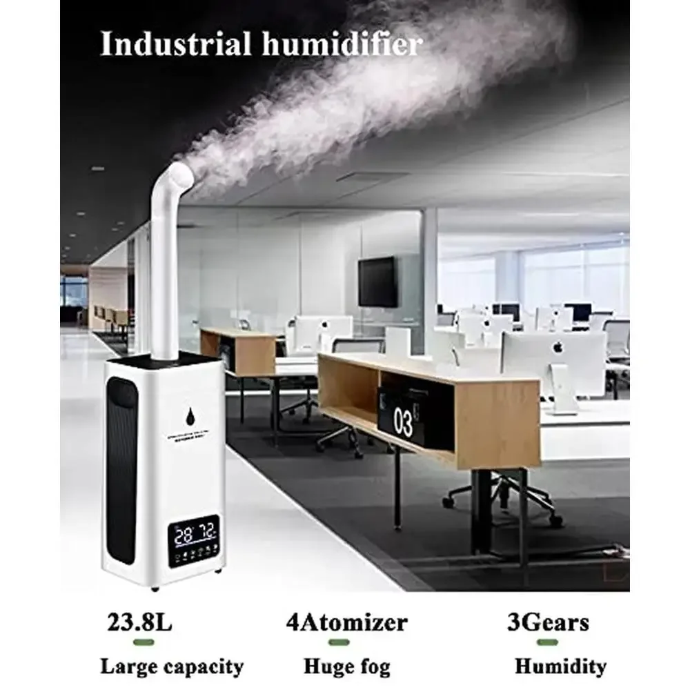 2000 مللي/ساعة مرطب مياه علوي 23.8L منزل صناعي تجاري كامل 1800 مللي/ساعة 12 ساعة وقت التشغيل 45-95% RH تحكم ذكي