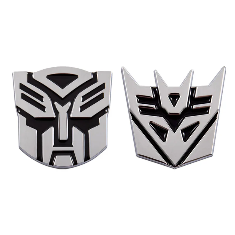 Transformers ภาพยนตร์ 3D สติ๊กเกอร์รถ Autobots Decepticons โลโก้ Badge ส่วนบุคคลโลหะสติกเกอร์รถอุปกรณ์ตกแต่งของขวัญ