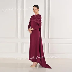 Vindal Evening dresses  Crepe Classic Mermaid Simple Appliques O-Neck Ankle-Length  High-Quality Elegant السعود For Woman 2024