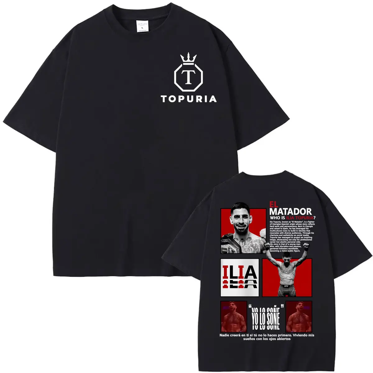 El Matador Who Is Ilia Topuria? Retro Graphic T Shirt Men Women Classic Violence Aesthetic T-shirts Summer Tops Oversized Tshirt