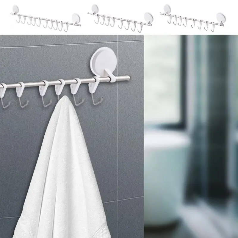 

Towel Hooks For Bathroom Wall Mounted No Drilling Sticky Hook Easy To Install Space Saving Punch-Free Heavy-Duty Towel Hooks For