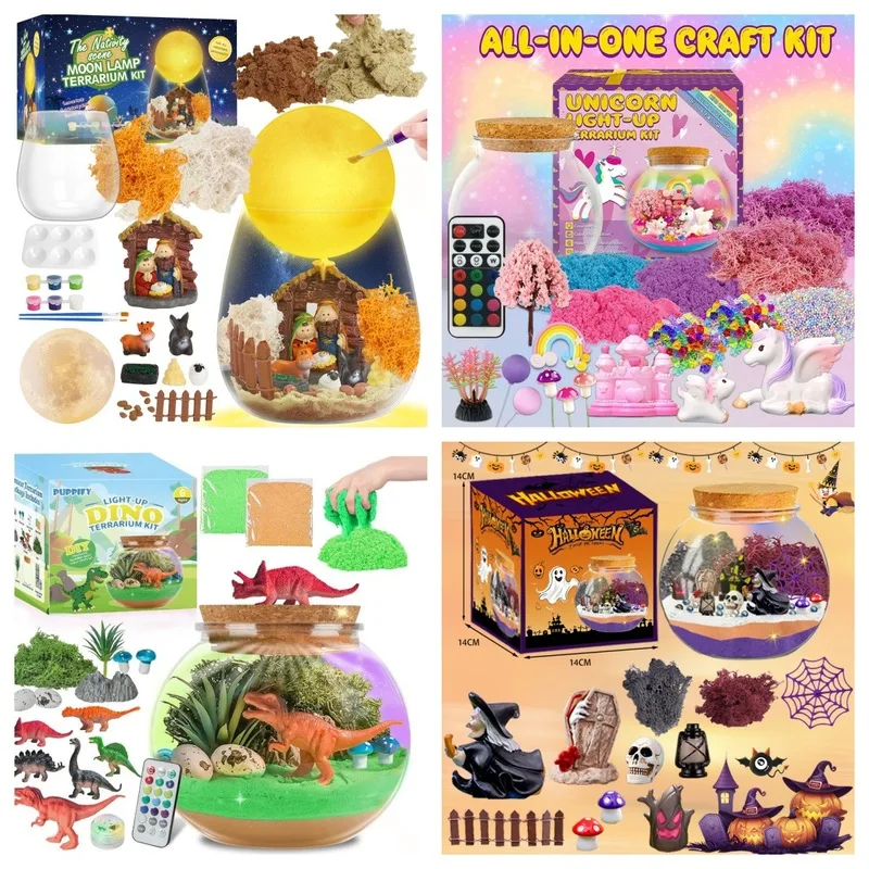 

Make It Up DIY Mermaid Terrarium Night Light Kit New 2025 Glowing Jar Craft Set With Mini Figurines For Kids Ages 6+ Room Decor