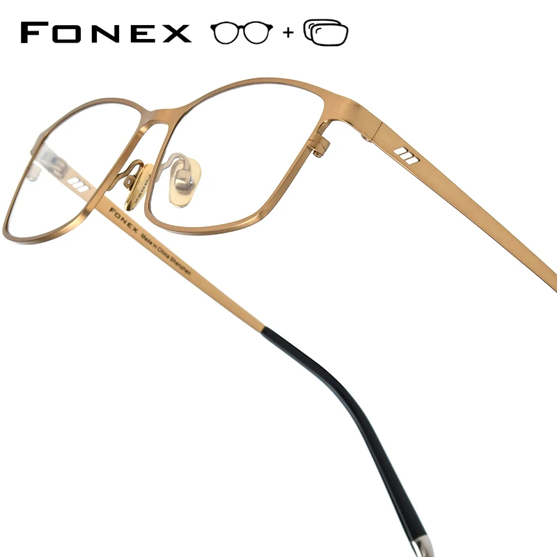 

FONEX прогрессивные очки по рецепту, фотохромные анти-синие оптические линзы для близорукости, мужские квадратные очки в титановой оправе