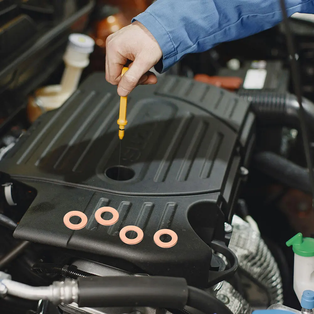 

200Pcs Copper Flat Washers Kit for Sheet Metal Repair Machine Gasket Seal Fittings Oil Drain Plug Sealing Ring Washers