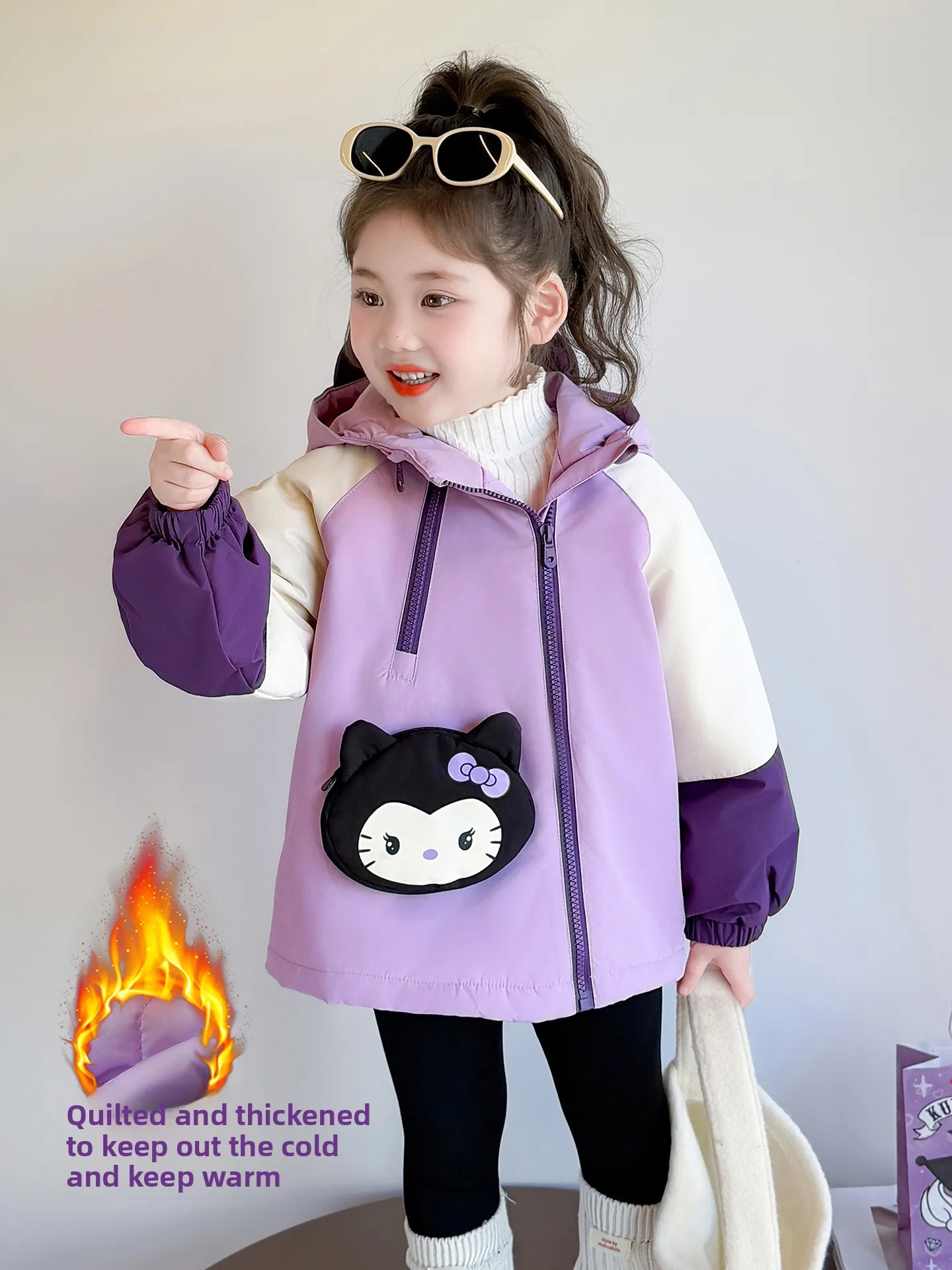 

Зимнее хлопковое пальто Faion Thiened для девочек с капюшоном, длинное пальто Sve Sweet Sle средней длины на молнии для детей