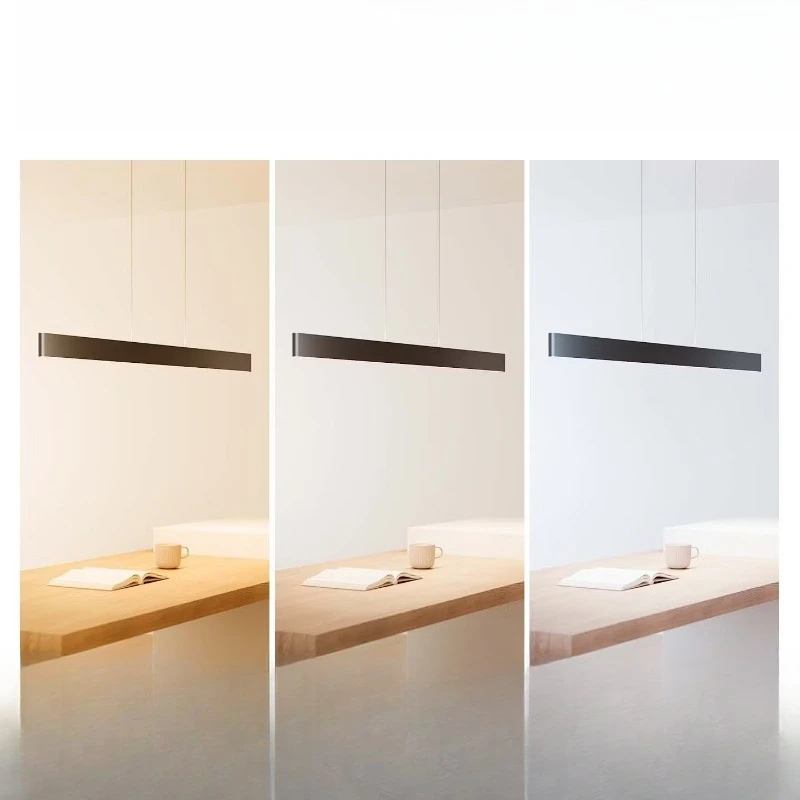 

Full spectrum eye protection one-word long restaurant chandelier lifting model modern simple restaurant study light