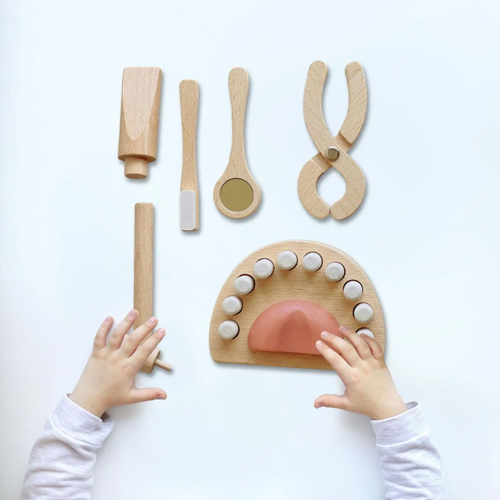 6 peças brinquedos de dentista para crianças fingir jogar ferramentas dentárias aprendizagem pré-escolar